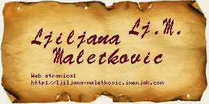 Ljiljana Maletković vizit kartica